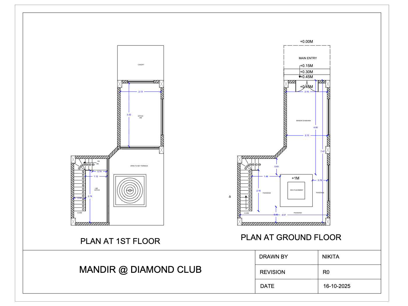 Architectural design for the temple renovation.